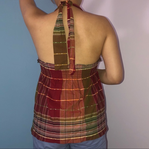 BCBGMAXAZRIA V Neck Halter Top Cotton (New w Tags) - Picture 2 of 5